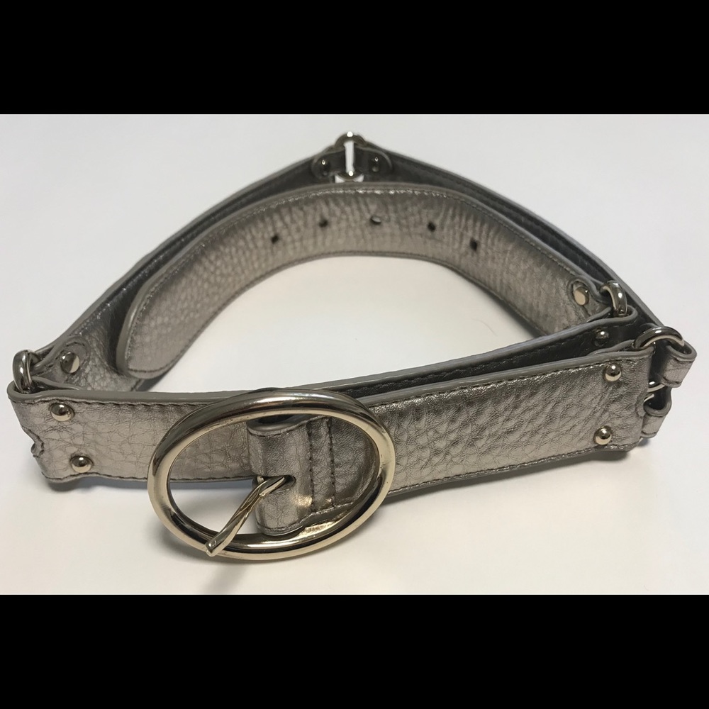 Cole Haan silver leather belt
